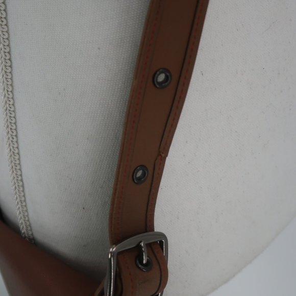 Coach Brown Leather Crossbody Handbag w Orange Lining - Picture 4 of 9